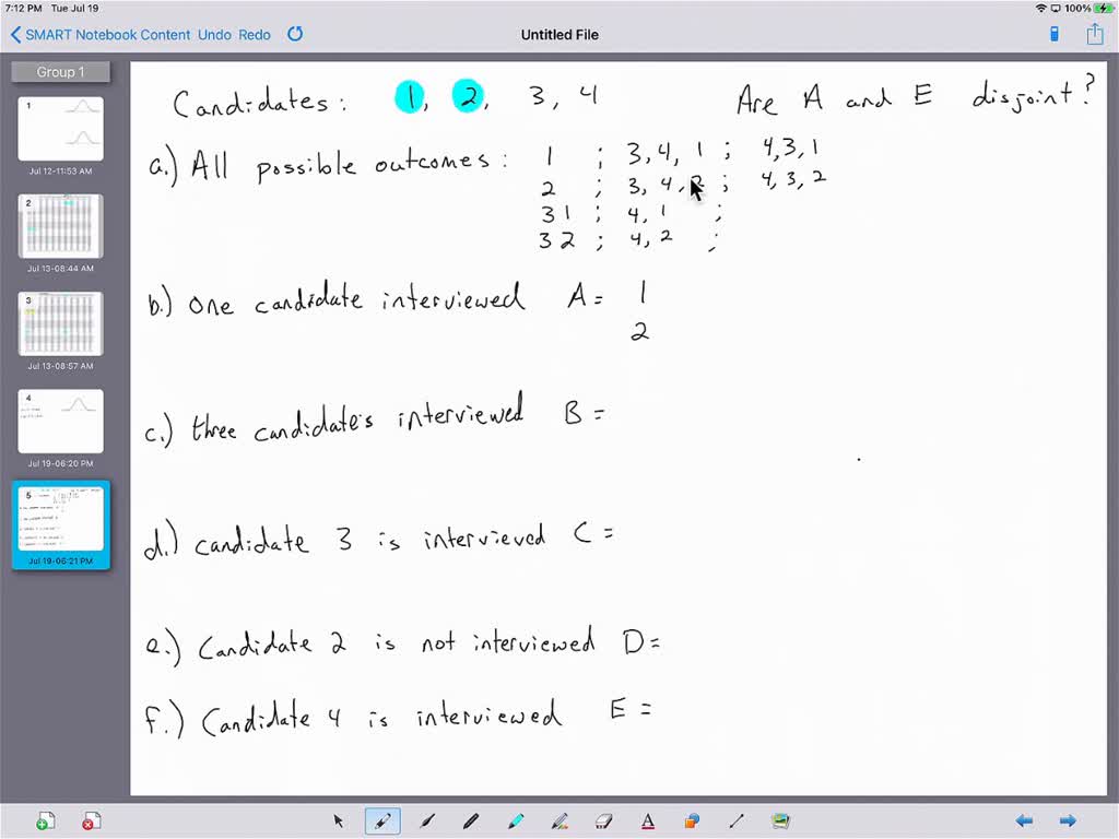 5) Four candidates are to be interviewed for a job. Two of them ...