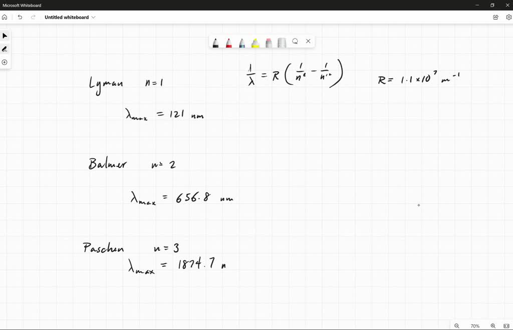 Solved Find The Range Of Wavelengths In Each Of The Lyman Balmer And Paschen Series Of