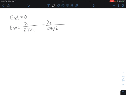 a-very-long-line-of-charge-with-charge-per-unit-length-800-cmcm-is-on-the-xx-axis-and-its-midpoint-is-at-xx-0-a-second-very-long-line-of-charge-with-charge-per-unit-length-400-cmcm-is-parallel-to-the-