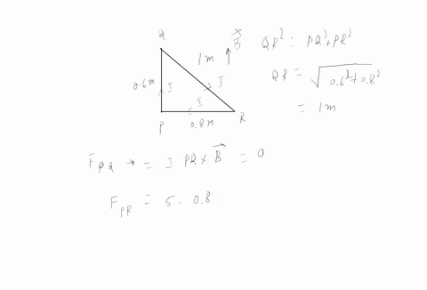 1-the-loop-of-wire-shown-in-the-figure-carries-a-current-500-a-in-the-direction-shown-the-loop-is-in-a-uniform-magnetic-field-that-has-magnitude-b-300-tand-the-same-direction-as-the-current-34676