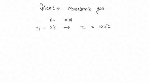 one-mole-of-a-monoatomic-gas-is-heated-at-a-constant-pressure-of-1-atmosphere-from-o-c-to-100-c-if-the-gas-constant-r832-jmol-k-the-change-in-internal-energy-of-the-gas-is-approximately-a-23j-b-46j-c-