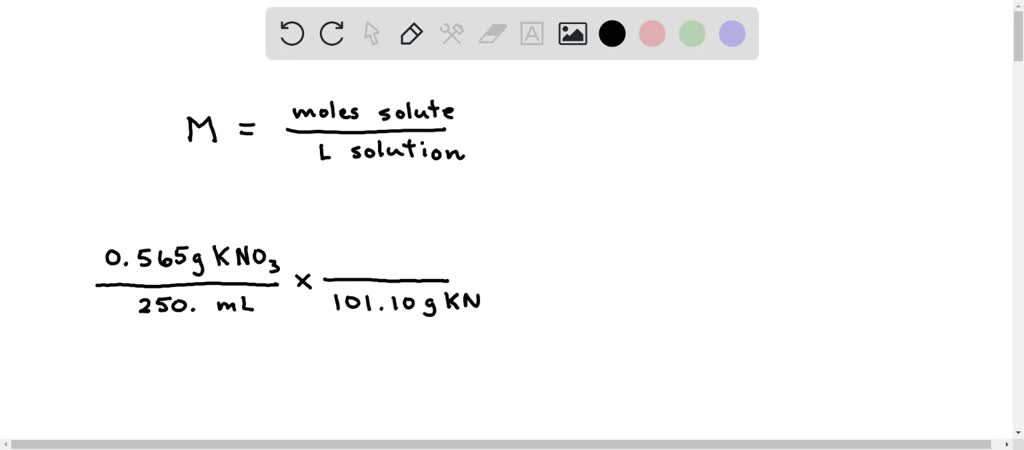 SOLVED: A solution is made by dissolving 50g of potassium nitrate in ...