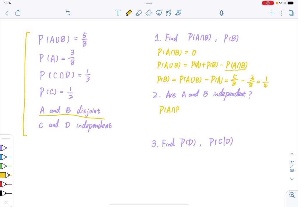 SOLVED In an experiment A B C and D are events with