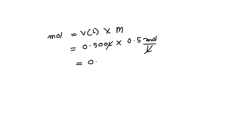 SOLVED: Calculate the mass of NaOH required to make 500 mL of 0.5 molar