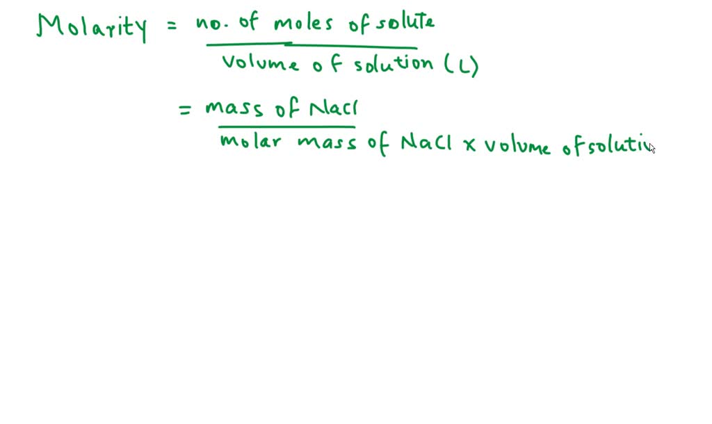 SOLVED Pickling solution is prepared by dissolving 390 g of NaCl in 3.