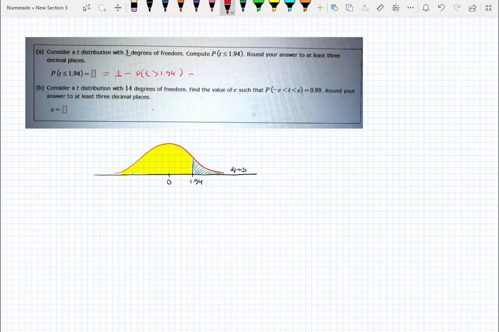 SOLVED: (a) Consider A T Distribution With 3 Degrees Of Freedom ...