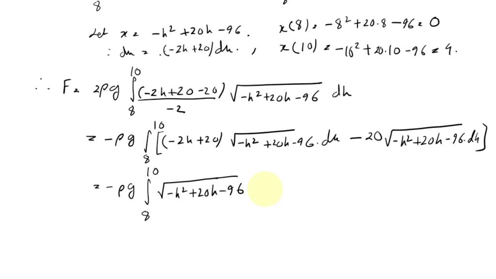 SOLVED: A vertical dam has a semicircular gate as shown in the figure ...