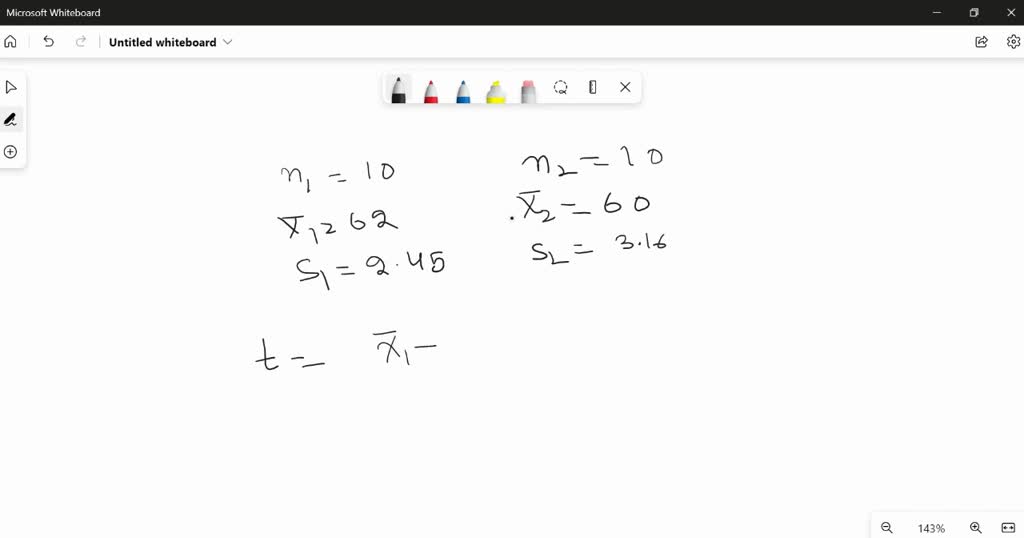 SOLVED Using the following information, calculate the ttest