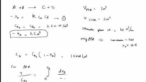 question3-10-the-elementarysecond-orderliquid-phase-reaction-ab-cd-is-conducted-in-an-isothermal-plug-flow-reactor-of-1mcapacitythe-inlet-volumetric-flow-rate-is-10-mhr-and-caoco2-kmolm-at-t-36131