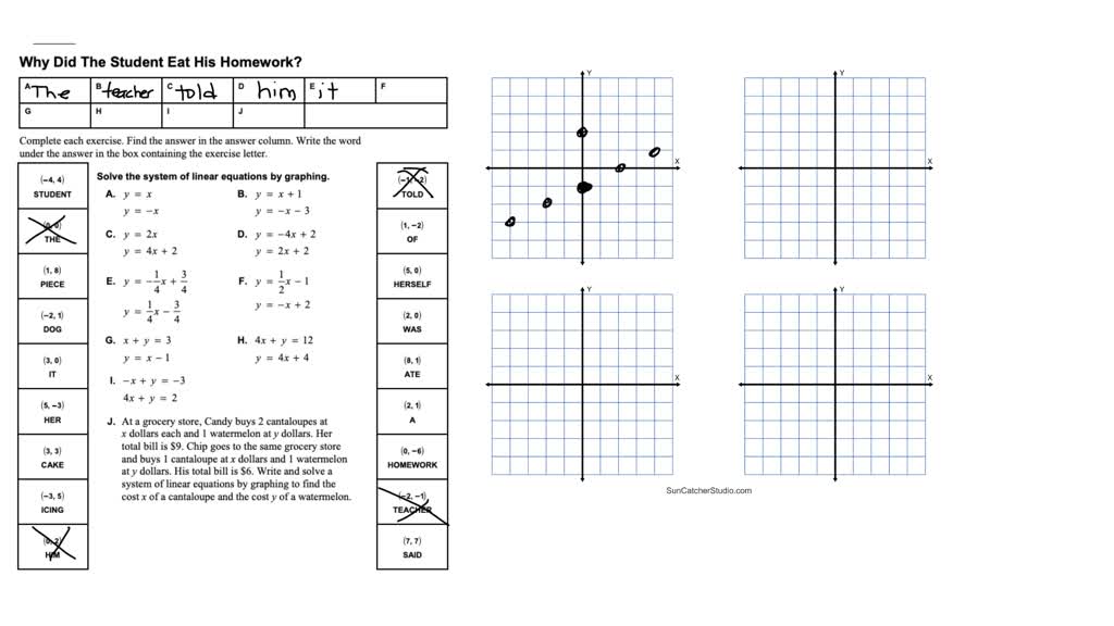 why did the student eat his homework puzzle time