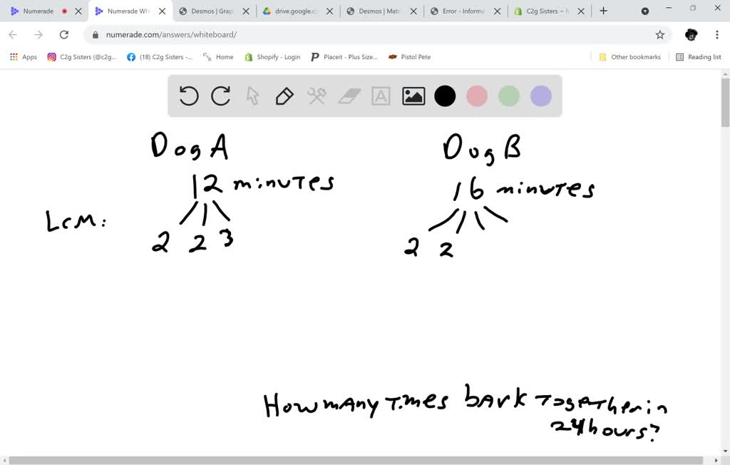 SOLVED: Dog A Barks Every 12 Minutes While Dog B Barks Every 16 Minutes ...