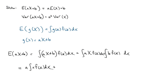 262-recall-that-for-any-function-gx-of-a-random-variable-x-egx-gx-fx-dx-where-f-x-is-the-probability-density-function-of-x-use-this-result-t0-show-that-elax-b-aex-b-and-varax-b-a2varx-2885