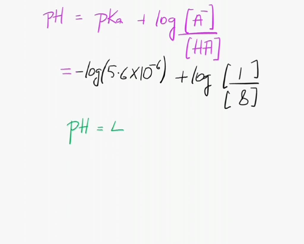 SOLVED: A certain weak acid, HA with a K. value of 5.61 x 10 is ...