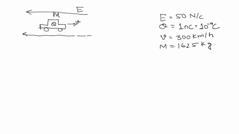 a-1625kg-car-is-traveling-at-300kmhr-it-is-carrying-a-1nc-charge-against-an-electric-field-of-50nc-determine-how-far-the-car-will-travel-before-stopping