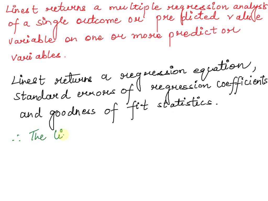 SOLVED What information does the Linest array function give you with