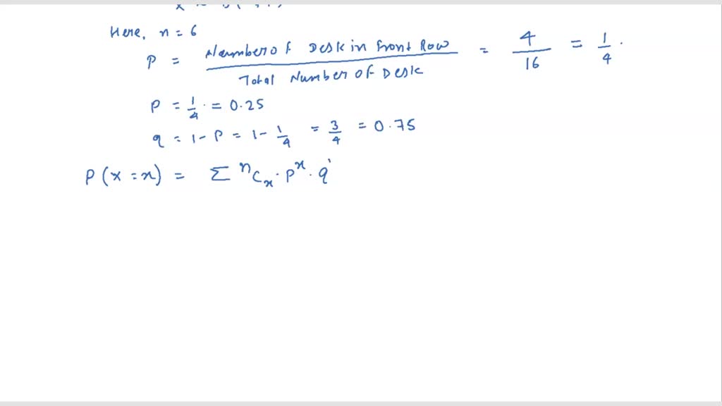 SOLVED The desks in a classroom are organized into four rows of four