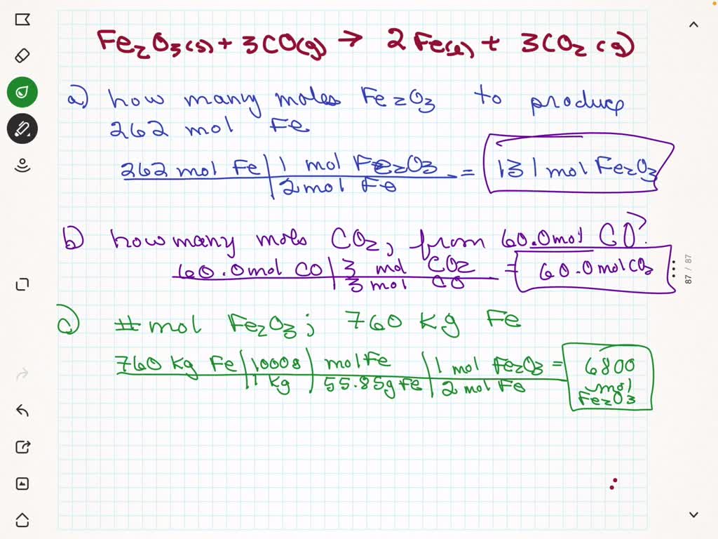SOLVED: Hematite (Fe2O3) is converted to molten iron, which is then ...