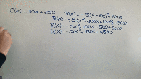 for-a-certain-company-the-cost-function-for-producing-x-items-is-cx30x250-and-the-revenue-function-for-selling-x-items-is-rx05x10025000-the-maximum-capacity-of-the-company-is-150-items-the-profit-fu-2