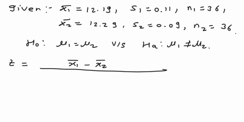 a-random-sample-is-taken-of-36-cans-of-coke-and-36-cans-of-pepsi-it-is-found-that-the-coke-cans-had-a-sample-mean-volume-of-1219-out-ces-and-a-sample-standard-deviation-of-11-ounces-while-pe-47952