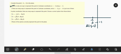 consider-the-point-1-1-in-the-plane-othere-is-only-one-way-to-represent-this-point-in-cartesian-coordinates-1-and-y-1-othere-are-many-ways-to-represent-this-point-in-cartesian-coordinates-an-86378