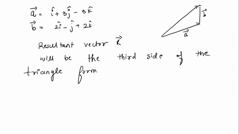 the-following-two-vectors-i-3j-_-3km-and-b-2i-j2km-form-two-edges-of-a-triangle-when-placed-tail-on-head-the-length-of-the-third-edge-in-the-triangle-is-92172