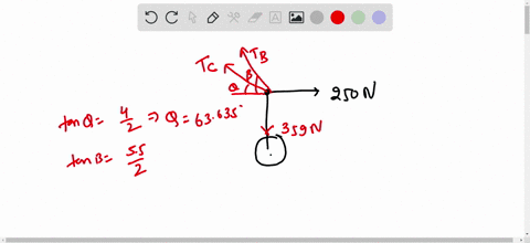the-ball-d-has-a-weight-of-q-n-if-a-force-of-f-n-is-applied-horizontally-to-the-ring-at-a-answer-the-following-a-draw-the-free-body-diagram-fbd-b-determine-the-tension-in-cable-ac-and-bc-giv-46994