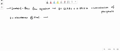 given-lambert-beer-law-equation-06692x-0518-x-concentration-of-phosphate-0-absorbance-at-0ml-calculate-grams-of-phosphate-present-in-water-sample-before-treatment-calculate-grams-of-phosphat-90437
