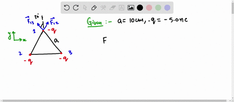 q3-a-triangle-with-equal-sides-of-length-10-cm-has-50-nc-charge-objects-at-each-corner-determine-the-magnitude-of-the-electrical-force-exerted-on-the-object-at-the-top-corner-due-to-the-two-85929