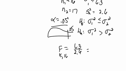 cbook-sample-of-16-items-from-population-has-sample-variance-63-and-sample-of-17-items-from-population-has-sample-variance-8-26-test-the-following-hypotheses-at-the-05-ievel-of-significance-48814