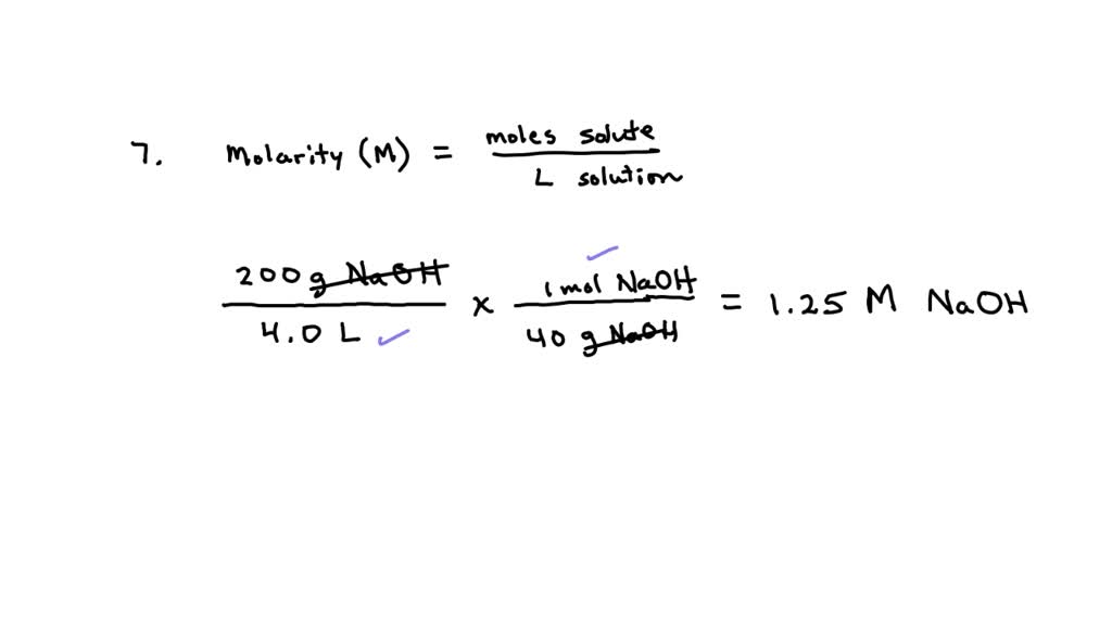 SOLVED: Noccadt 200 g of sodium hydroxide (NaOH, MW 40 g/mole), is ...