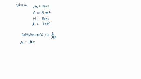 a-coil-is-wound-uniformly-on-an-iron-core-the-relative-permeability-of-the-iron-is-1400-the-length-of-the-magnetic-circuit-is-70m-the-cross-sectional-area-of-the-core-is-5-m2-the-coil-has-50-16537