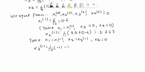 question-solve-the-following-system-of-equations-using-the-gauss-seidel-iterative-method-1081-t2-213-t1-1112-t3-314-25-281-t2-1083-14-11-312-t3-8x4-15-starting-with-xo-0-0-0-0t-and-iterating-25627