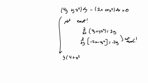solve-the-following-exact-differential-equation-4yyx2dy-2xxy2dx0