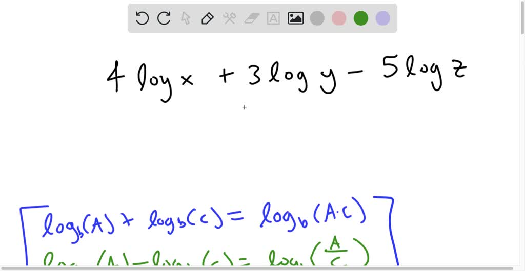 SOLVED: Write the expression as the logarithm of single number or ...