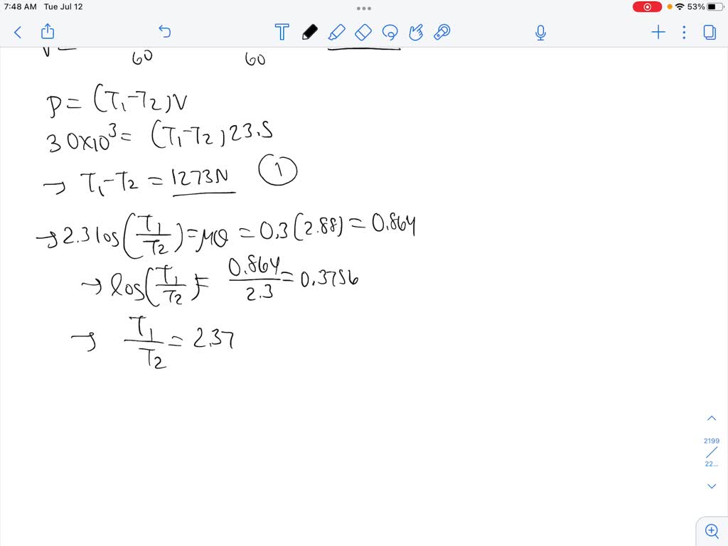SOLVED An open flat belt is required to transmit 50 kW from a pulley