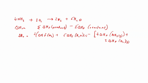 use-bond-energies-to-calculate-the-enthalpy-change-in-kj-for-the-reaction-4nh3-g-3o2-g-2n2-g-6h2o-g-45705