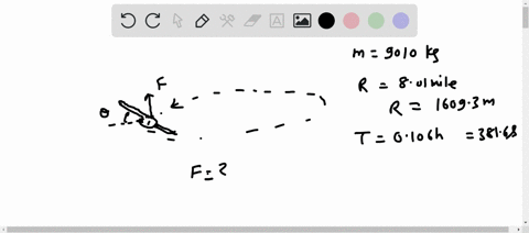 a-jet-airplane-is-in-level-flight-the-mass-of-the-airplane-is-m-9010-kg-the-airplane-travels-at-constant-speed-around-a-circular-path-of-radius-r-801-mi-and-makes-one-revolution-every-t-0106-34356