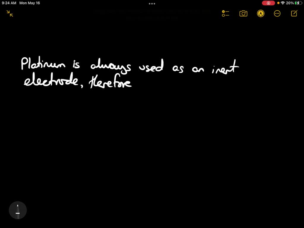 SOLVED Platinum electrode is an example of third kind electrode second