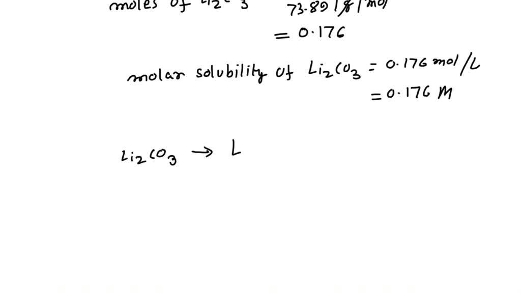 Calculate the Ksp value of lithium carbonate with a solubility of 13.0 g/L.