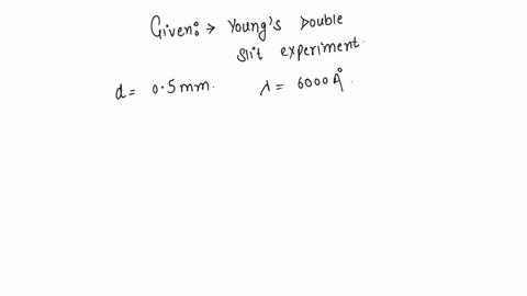 in-youngs-double-slit-experiment-the-slits-are-05-mm-apart-and-interference-pattern-is-observed-on-a-screen-placed-at-a-distance-of-10-m-from-the-plane-containing-the-slits-if-wavelength-of-the-incide