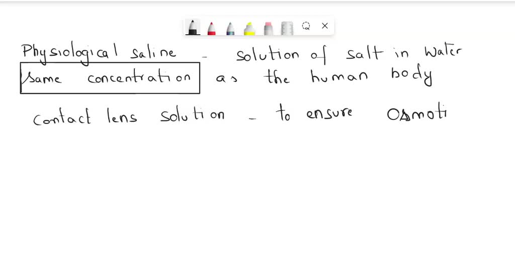 SOLVED Question Physiological saline solution is isotonic to human