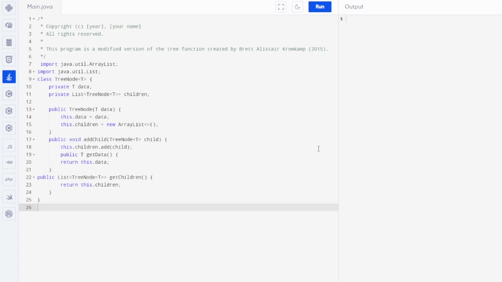 SOLVED: For this assignment, you will utilize the tree function in Java ...