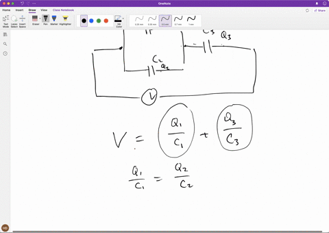 200-problem-4-three-capacitors-with-capacitances-c-cc2-3cand-c3-scare-in-a-circuit-as-shown-the-source-has-potential-difference-jv-11-v-it-is-observed-that-one-plate-of-the-capacitor-cz-has-65578