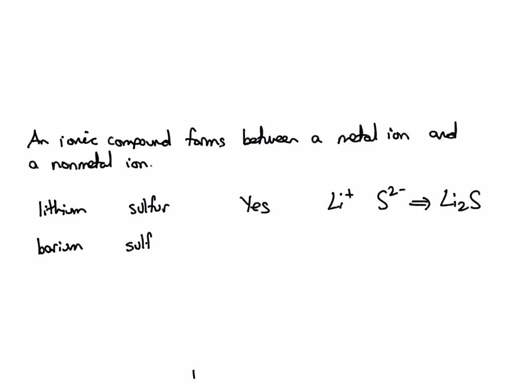 SOLVED: Decide whether each pair of elements in the table below will form  an ionic compound_ thev will , write the empirical formula of the compound  formed in the space provided_ Forms