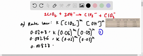 the-reaction-2-mathrmclo_2a-q2-mathrmoh-a-q-longrightarrow-mathrmclo_3-a-qmathrmclo_2-a-qmathrmh_2-mathrmol-was-studied-with-the-following-resultsa-determine-the-rate-law-for-the-reaction-b-calculat-2