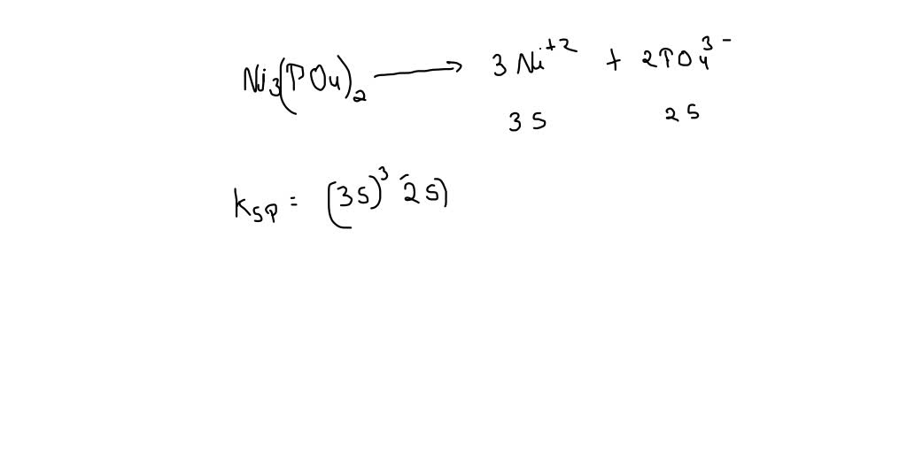 SOLVED: 2. What is the molar solubility of Nis(POa) (Ksp = 4.74x 10 ...