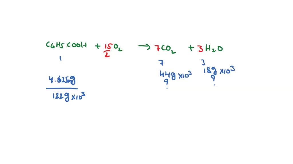 SOLVED:Write a balanced equation for the combustion of benzoic acid ...