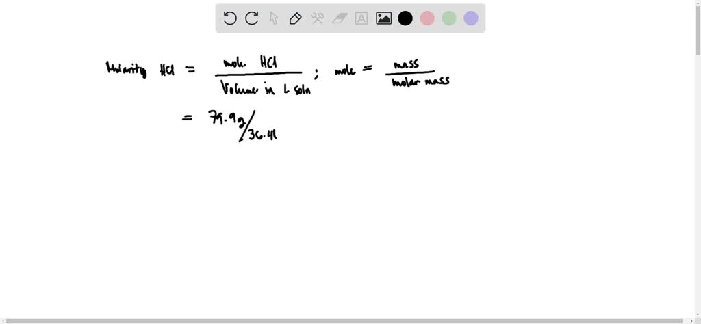 SOLVED: . What is the molarity of hydrochloric acid in a solution ...