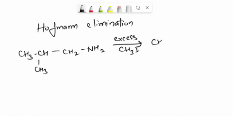 amines-are-converted-into-alkenes-by-two-stcp-process-called-the-hofmann-elimination-sv2-reaction-of-the-amine-with-an-excess-of-chi-in-the-first-step-yiclds-an-intermediate-that-undergocs-e-17502