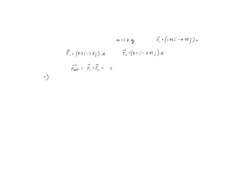 two-forces-f430i-240jn-and-f310i-345j-n-act-on-a-particle-of-mass-180-kg-that-is-initially-at-rest-at-coordinates195-m-425-m-a-what-are-the-components-of-the-particles-velocity-at-t-107-s-ms-12964